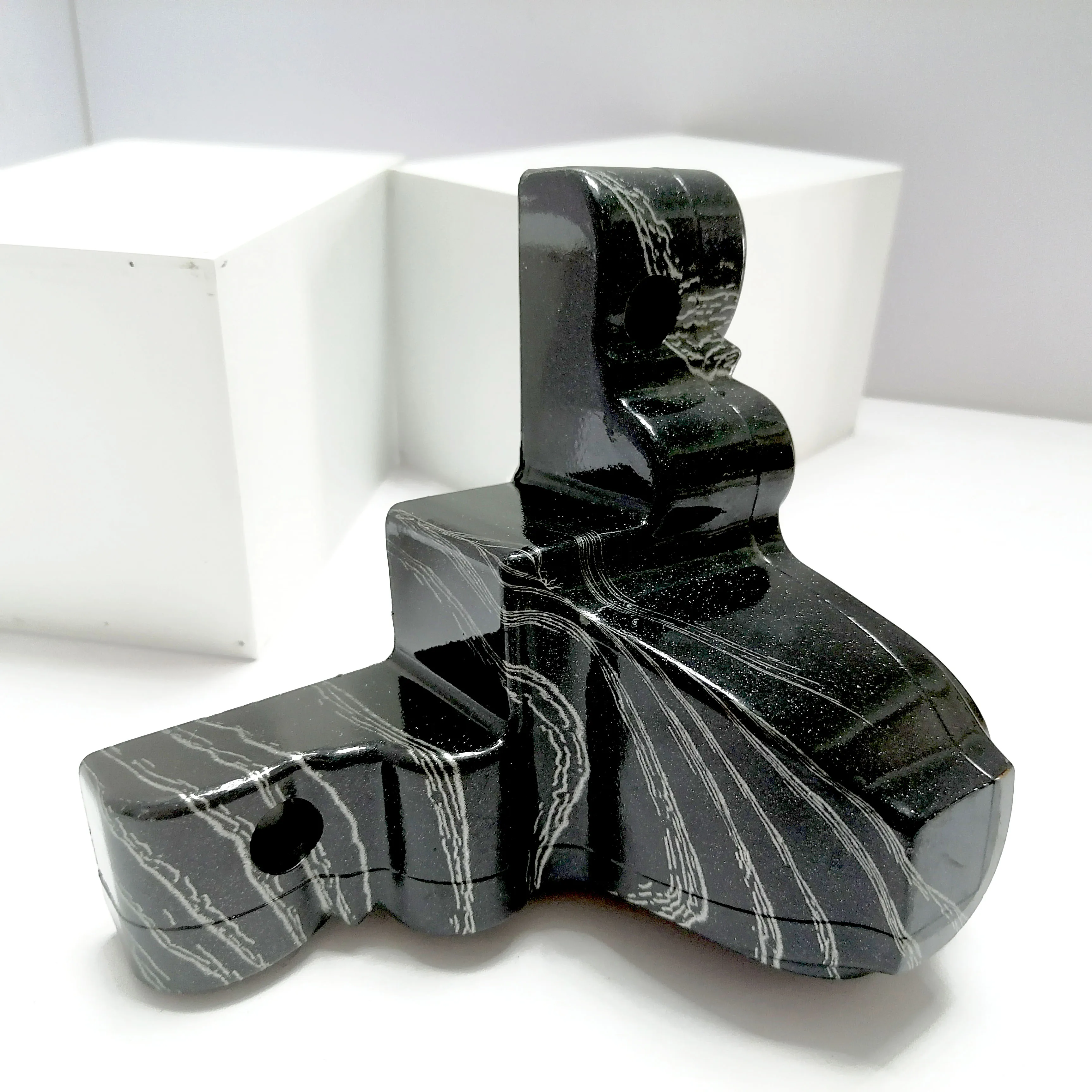 Customized wood pattern black or brown color furniture accessories legs hot sale plastic bed sofa legs