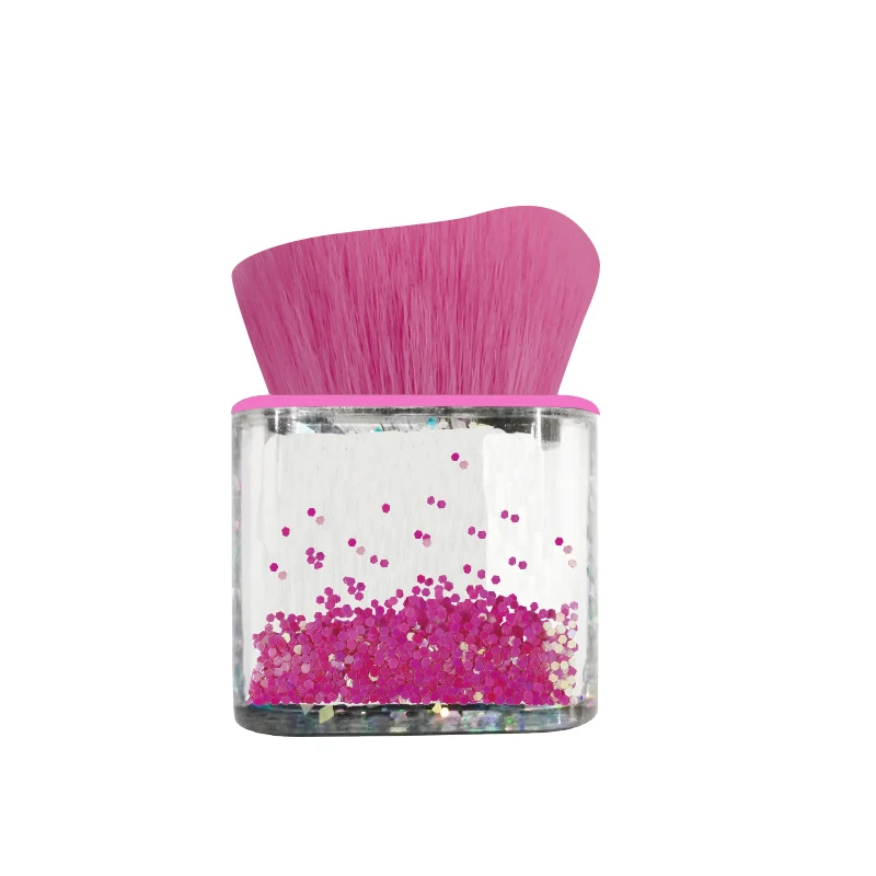 Clear plastic handle cosmetic single foundation brush crystal foundation makeup brush