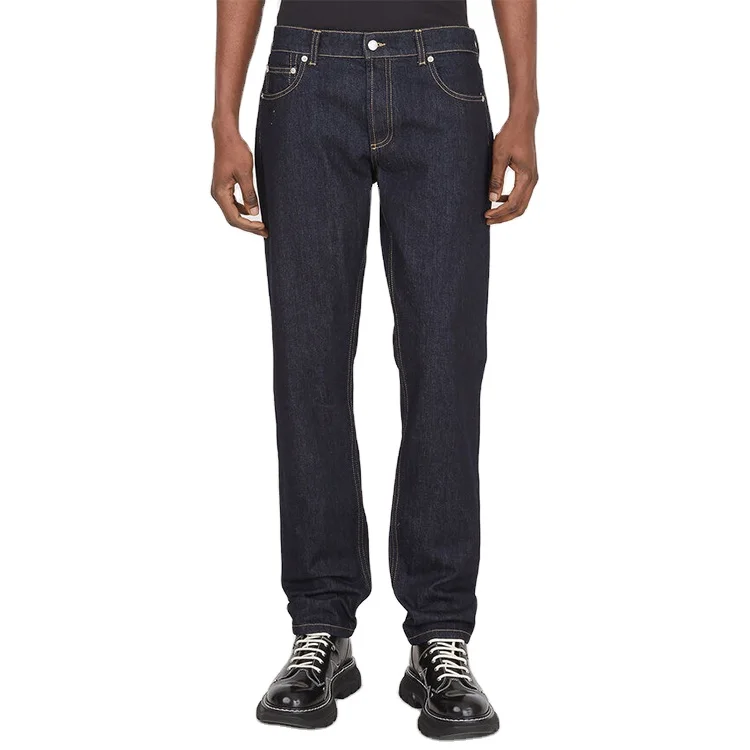 factory wholesale dark indigo mens no wash Japanese selvedge denim jeans