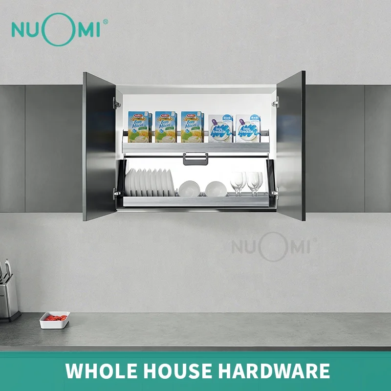 NUOMI ALPHA series Cupboard Two Tier Lifter Dishes Rack pull down shelf kitchen storage