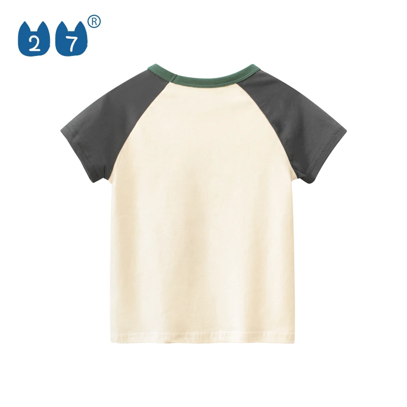 100% Cotton Knitted 140G Crocodile Cartoon Short Sleeve Boys T Shirt