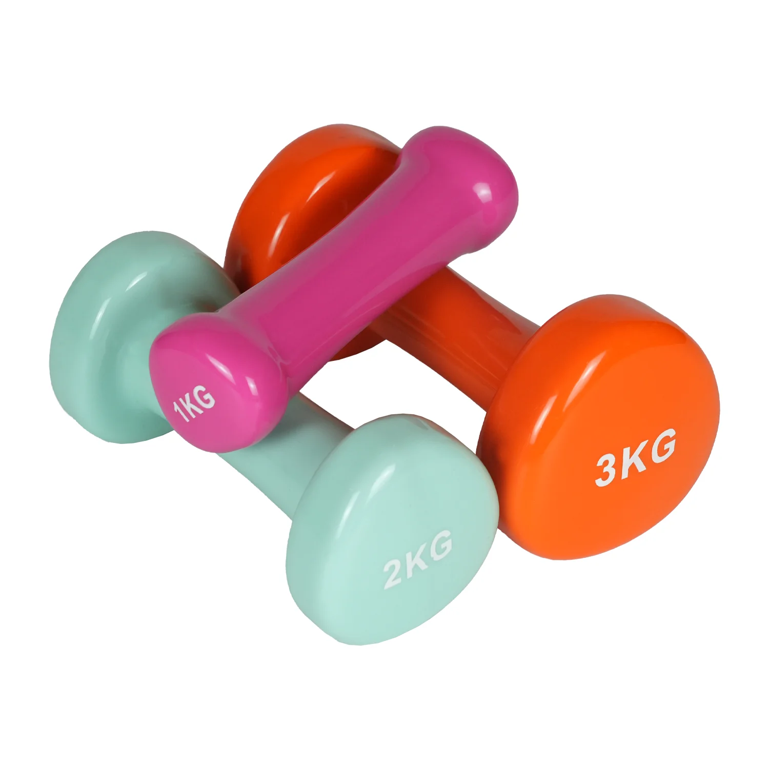 Reapbarbell Wholesale Colorful Bodybuilding mini weight Vinyl Dipping Triangle Head Dumbbell For Lady Aerobic Exercise