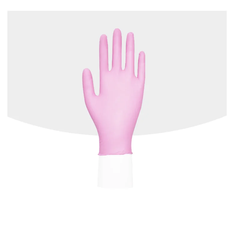 Ladies Preferences Disposable Nitrile Gloves Pink Free Powder 100pcs Box for Car Cleaning Automotive Beauty
