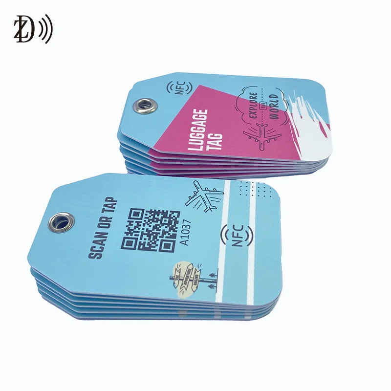Дорожная багажная бирка NFC пластиковая печать на заказ 13 56 MHz NTAG213 аэропорта