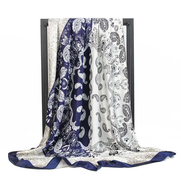 90*90 Luxury Silk Material Brand Letter C Style New Current Long Summer Scarves For Women