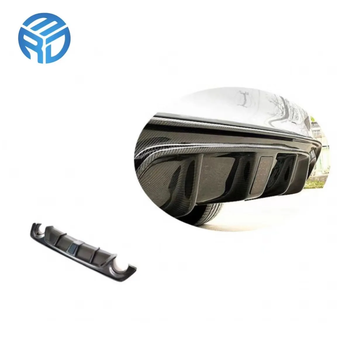 MRD For Infiniti Q50 2018+ Real Carbon Fiber rear bumper rear diffusors diffusers rear lips with red or blue led