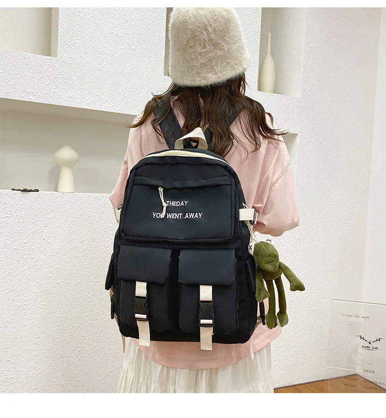 wholesale korean style nylon school backpacks for university girls womens students laptop university students book backpacks
