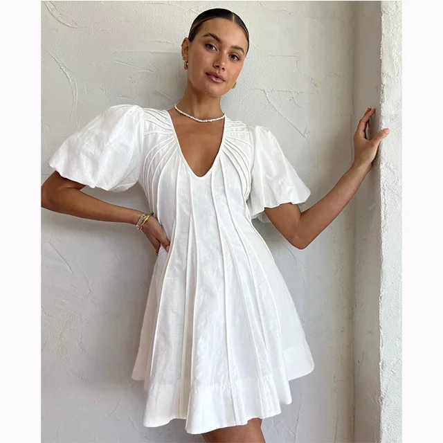 Bettergirl New Design Factory For Custom Clothes For Women Linen Dress 2024 Women Clothing Wholesale V-neck Casual Summer Dress