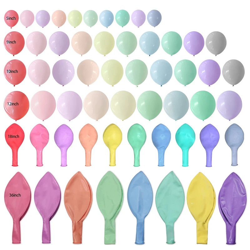 Factory wholesale 5/10/12/18/36 inch Macaron Candy Orange Yellow Pink Color Balloon Party Decoration for Birthday Wedding