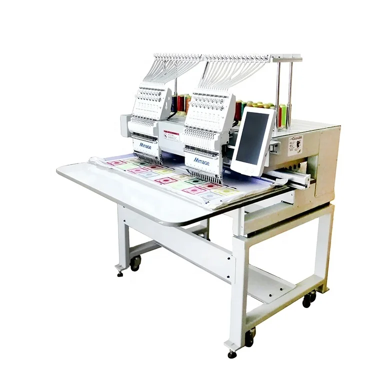 Automatic Fast Speed 2 Heads 4 Heads Embroidery Machine 3d Hat Cap T-shirt Flat Weaving