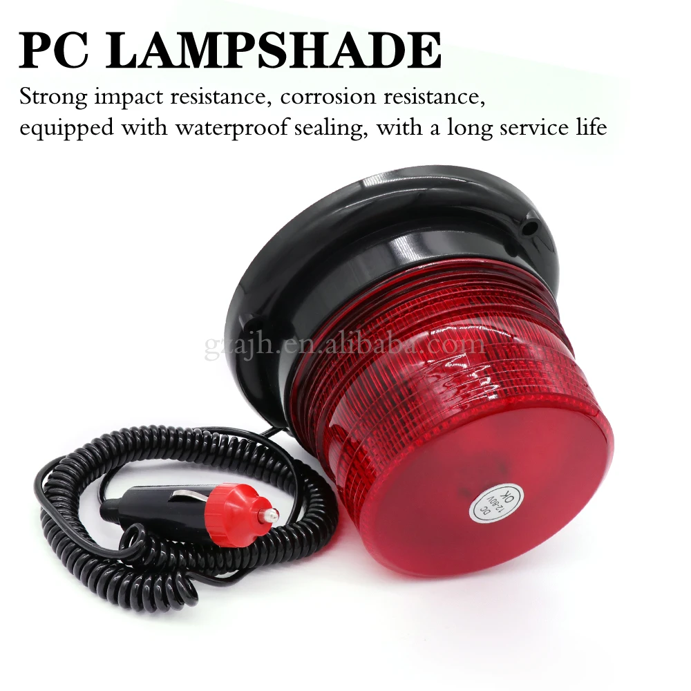 12-24V Flashing Warning Lights 12 LEDs Amber Magnetic Suction Ceiling Project Truck Signal Lights Forklift Strobe Beacon Lights
