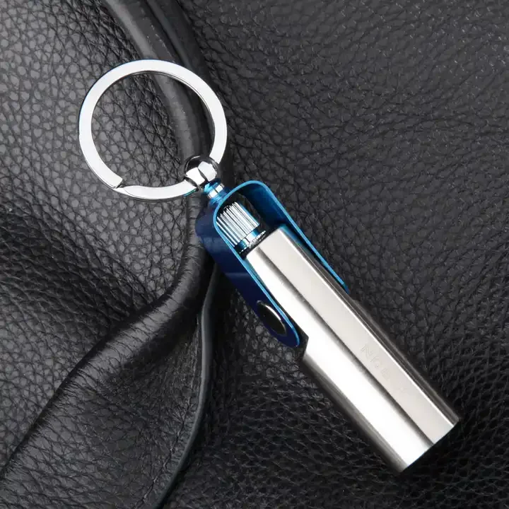 wholesale customized metal kerosene cigarette oil smoking accessories keychain matchstick flint lighter