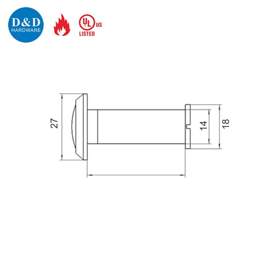 High Quality Competitive Price UL Fire Rated Brass Door Spy Eye Hole Viewer with Glass Len