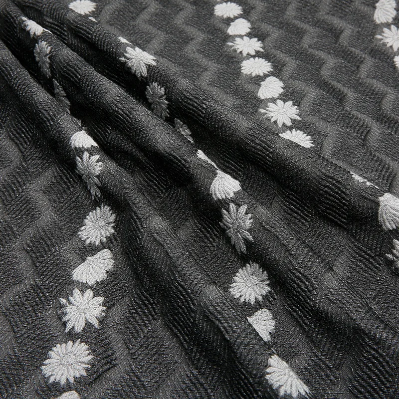 
SBR97A Trending Design Abaya fabric Black Rayon Jacquard Fabric For Dress 