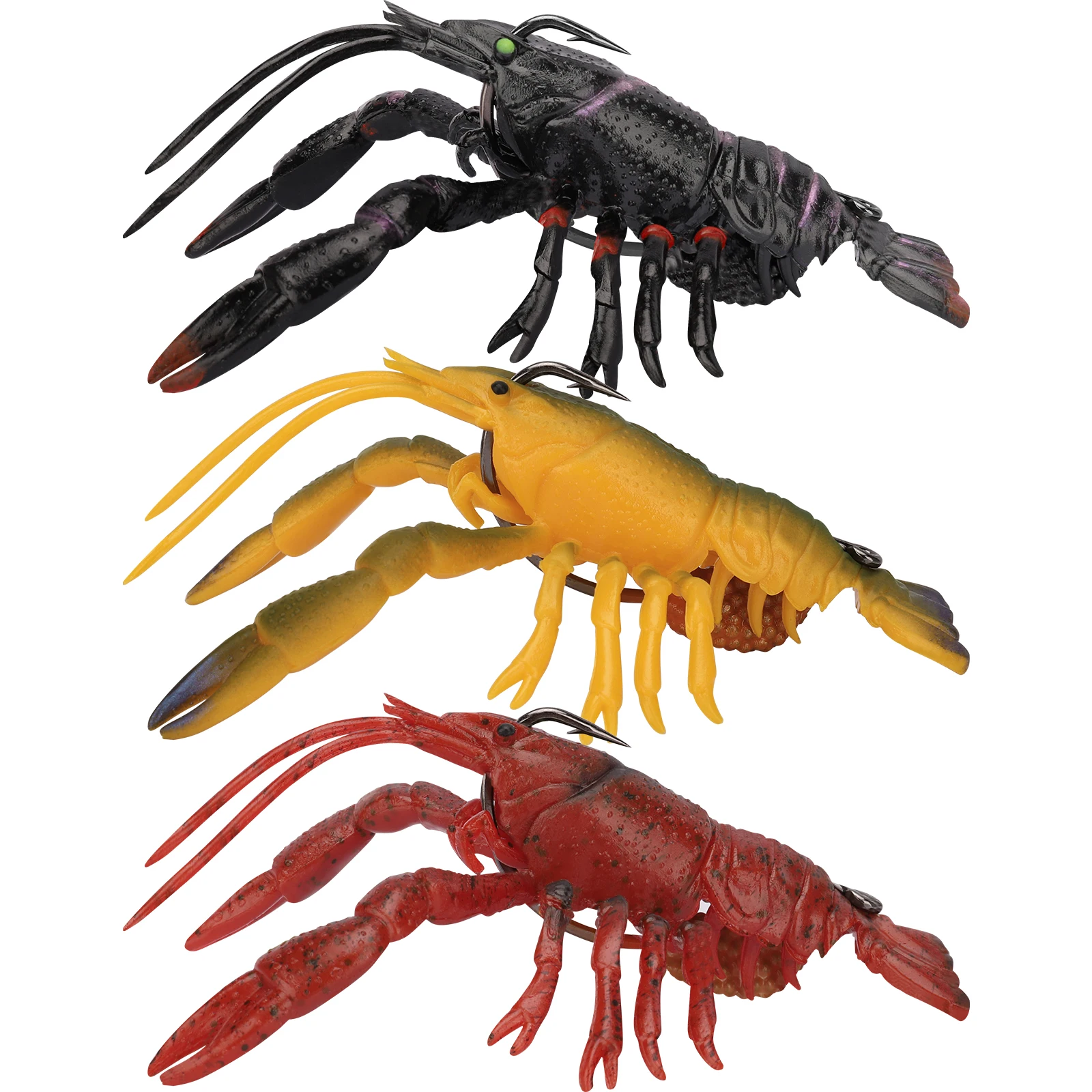 Truscend fishing tackle wholesale supplier Crawfish Lures VMC hook OEM TPE Fishing Lures for saltwater salmon