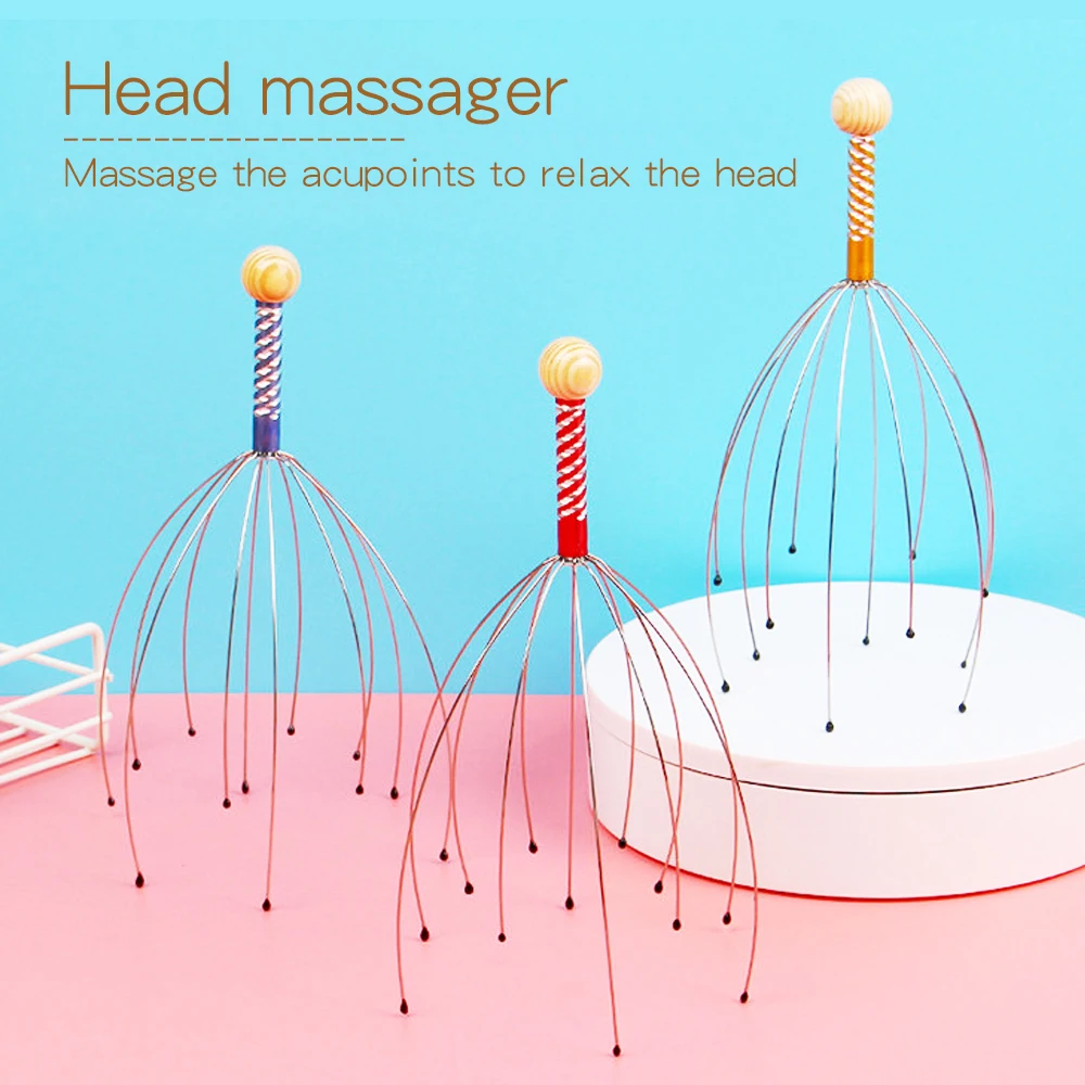 Comfortable octopus comb steel tooth brush tickle head scratcher candy color massage Claw