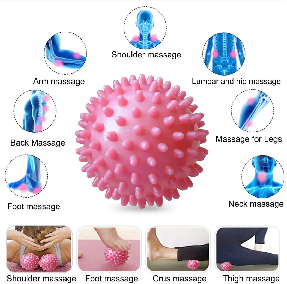 Wholesale Durable PVC Yoga Release Foot Back Shoulder Leg Hedgehog Balls Roller Massager Spiky Massage Ball For All Over