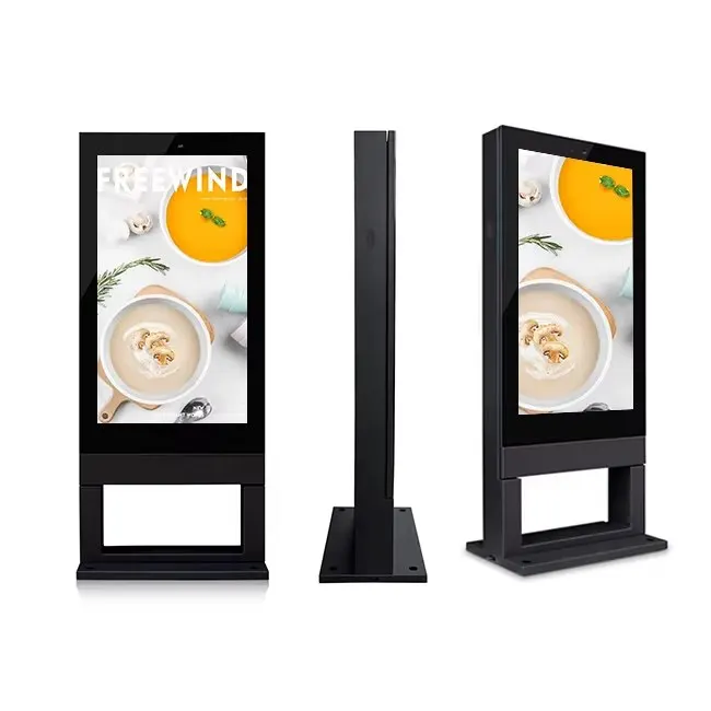 Waterpoof Outdoor LCD Monitor Digital 55 Inch 2500 Nits  Bus Stop Signage Digital Outdoor Advertising Equipment