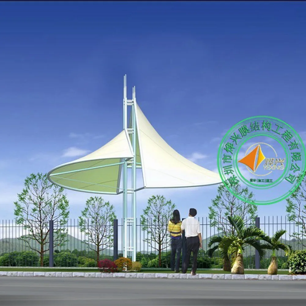 Wholesale Membrane Structure Sunshade Umbrella Manufacturers Tension Membrane Design PVDF Membrane Structure