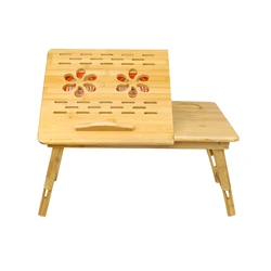 Wholesale Multifunctional Workstation Bamboo Portable Folding Laptop Table