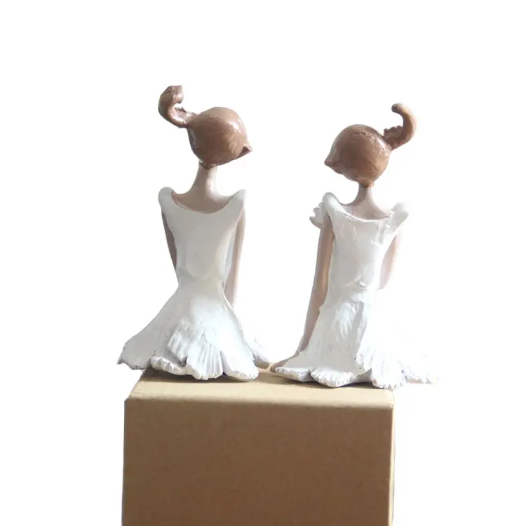 
Dress Slim Beautiful Resin Sister Girl Figurine Tabletop Figure Ornaments Living Room Decoration 