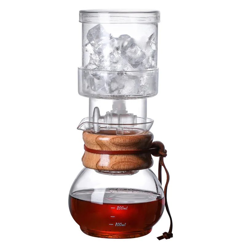 New Design Pour Over Ice Drip Coffee Maker Handmade Glass Brew Drip Coffee Maker Household Coffee Maker Portable Cold Brew Pot