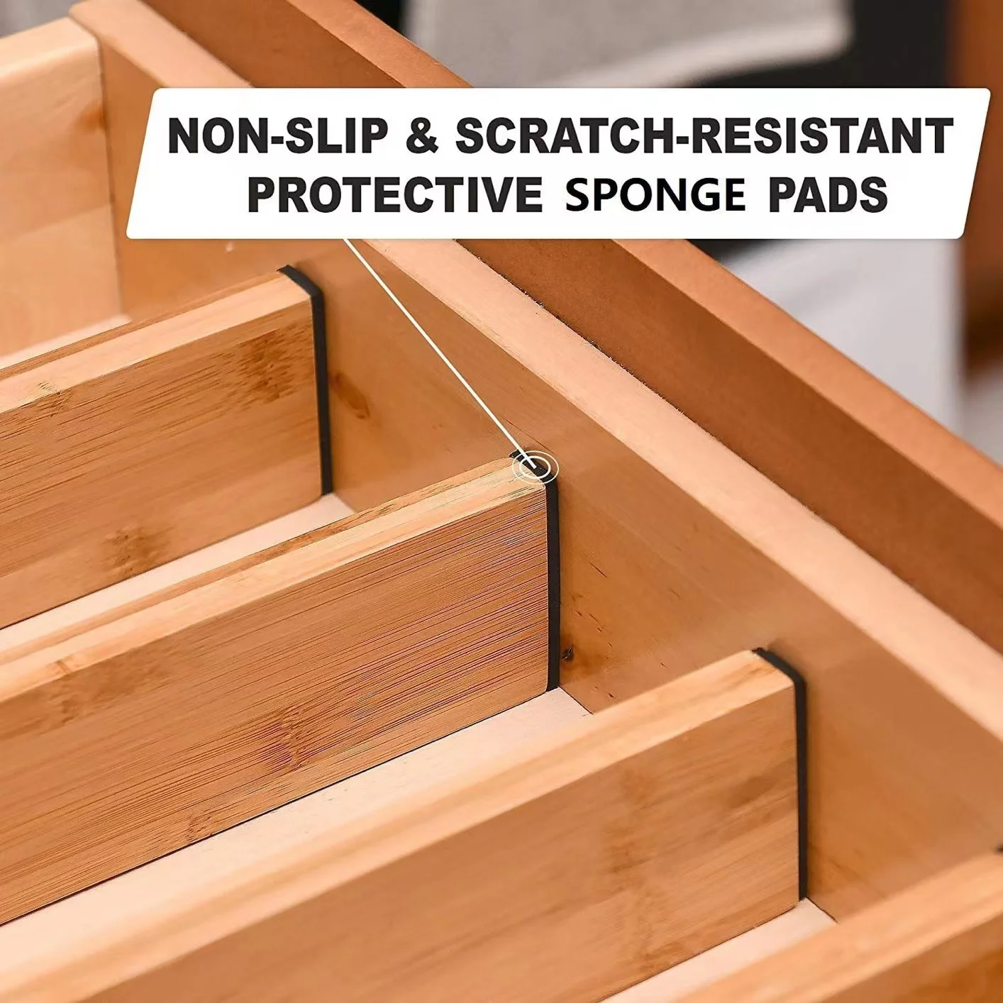 drawer organizer dividers insert adjustable separators spring loaded kitchen 4 pack expandable bamboo drawer divider