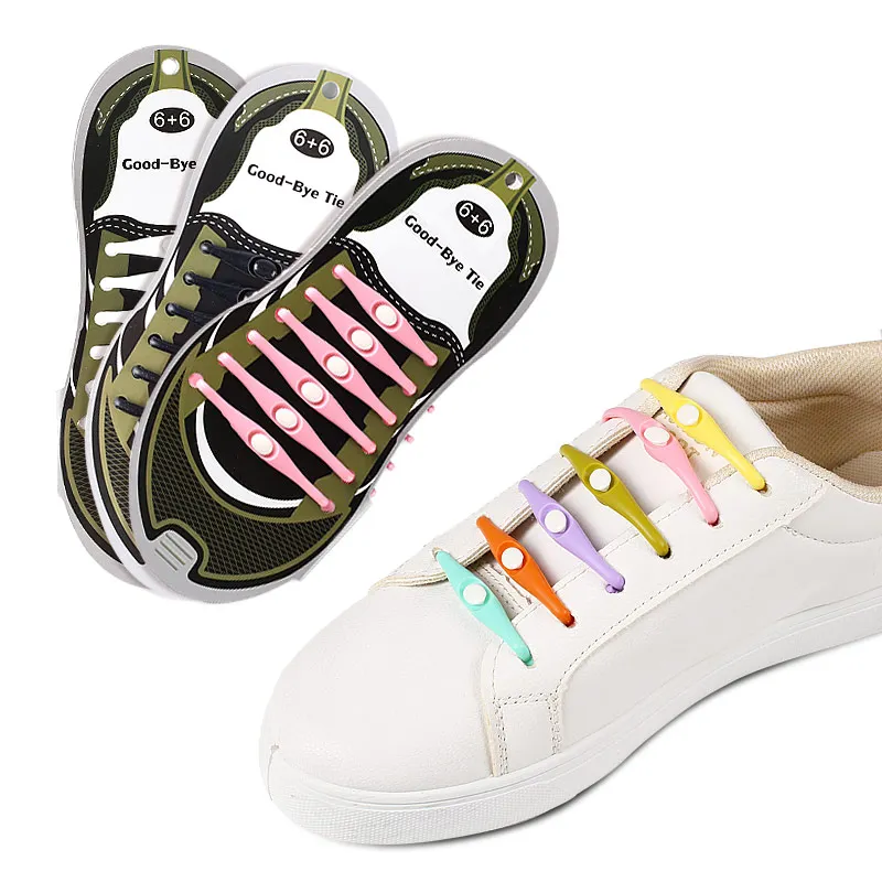 No Tie Shoelaces for Kids/Adults Waterproof Elastic Silicone Tieless Shoe Laces for Sneakers Board Shoes Casual Shoes