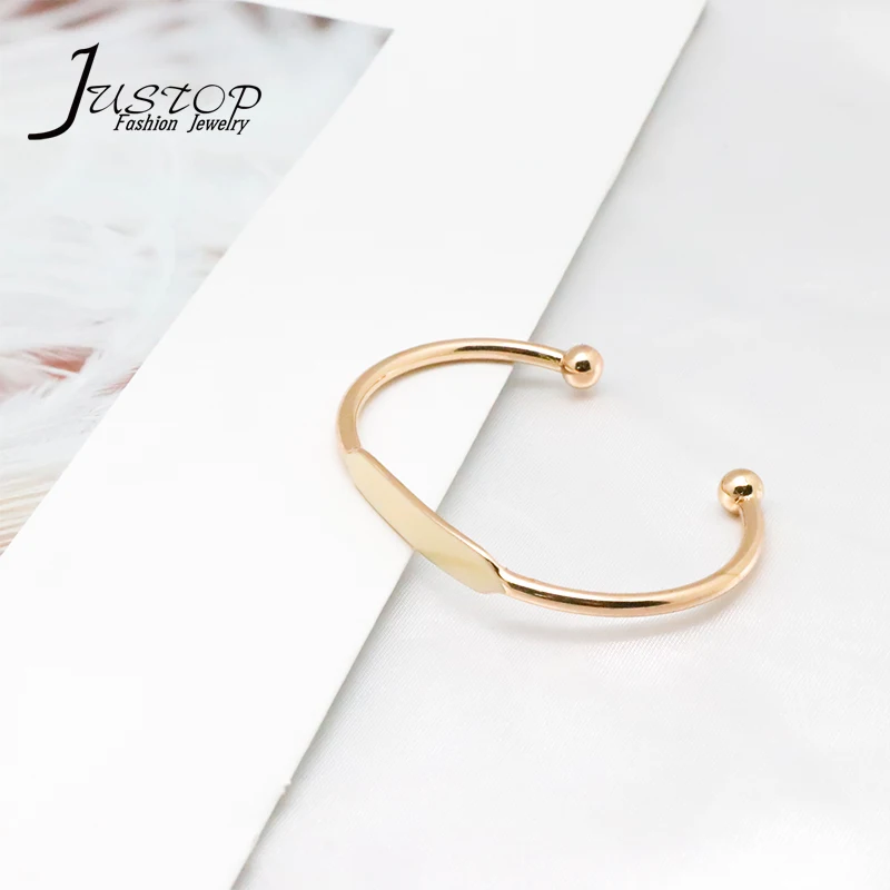 Kid jewelry open design simple gold plated enamel baby bangle