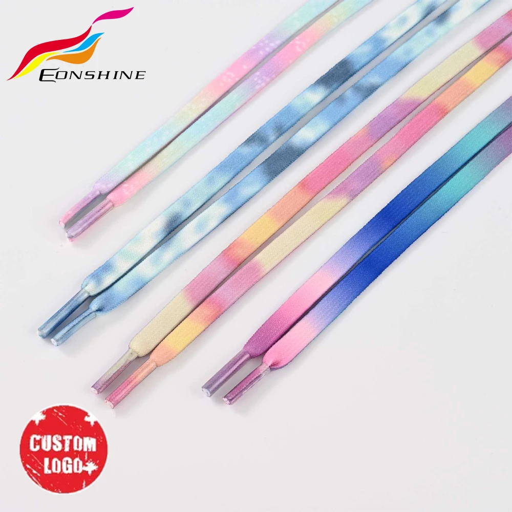 Wholesale Custom Shoelaces with Logo Printed Pattern Shoe Laces Tube Flat Custom Shoe Lace