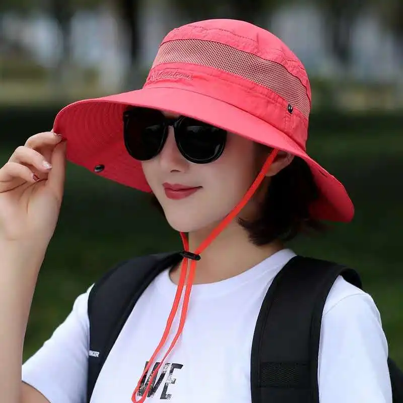 2023 New Design Bucket Hat Mesh Breathable Fisherman Hat With A Snap Fastener Be Closed Easily To Turn Into A Cowboy Hat