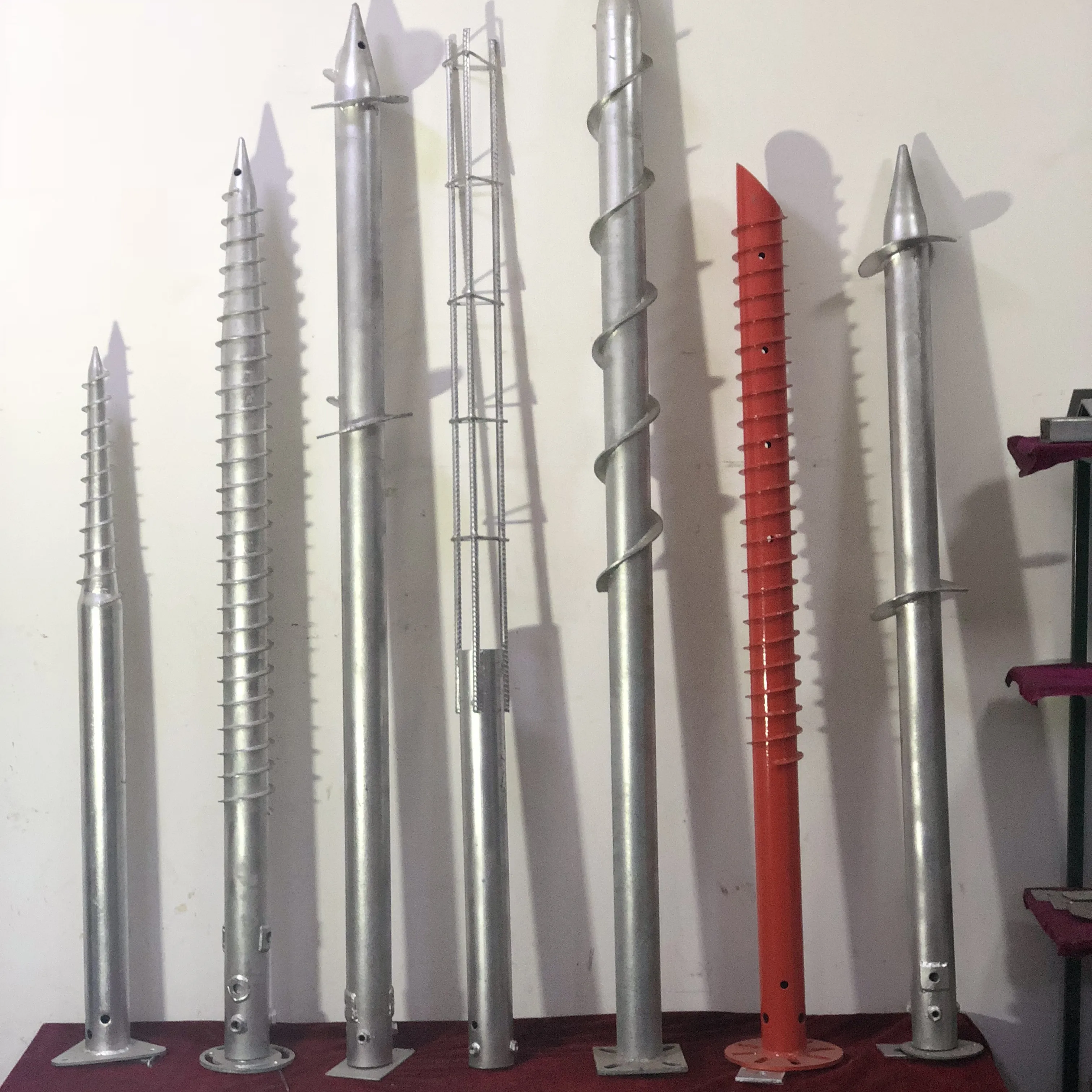 Hot dipped galvanized square style steel pole ground anchor