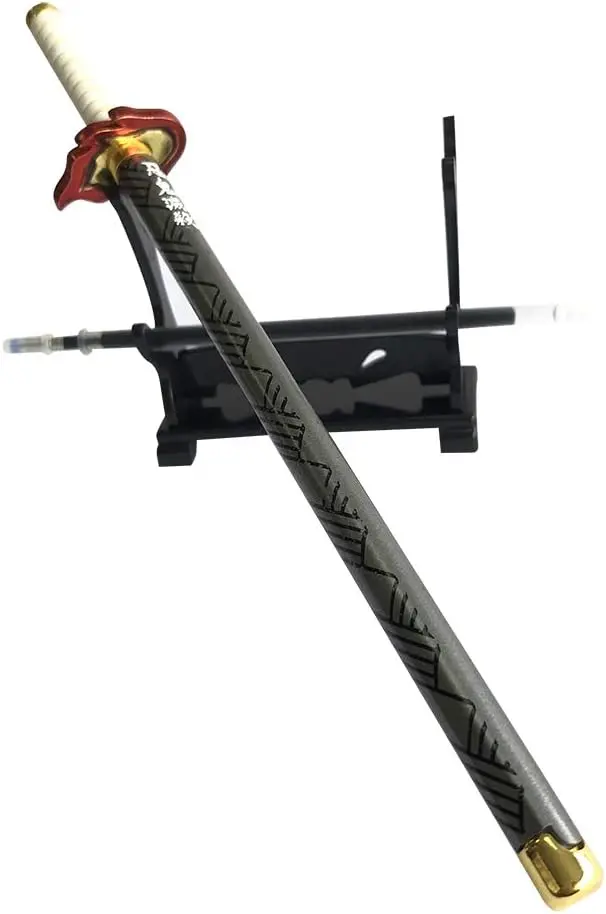 Demon Slayer Metal Arts Sword Game Collections Party Gift Sword Toys Action Figures Katana Knife Signature Pen with display rack