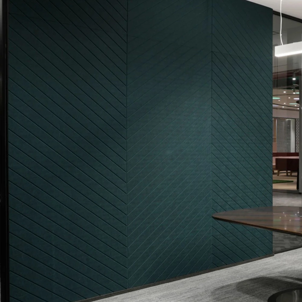 50mm Easy Installation Light Weight Sound Proof Office Solution Flame Retardant Eco Friendly Recycled Acoustic Wall Panels Sheet