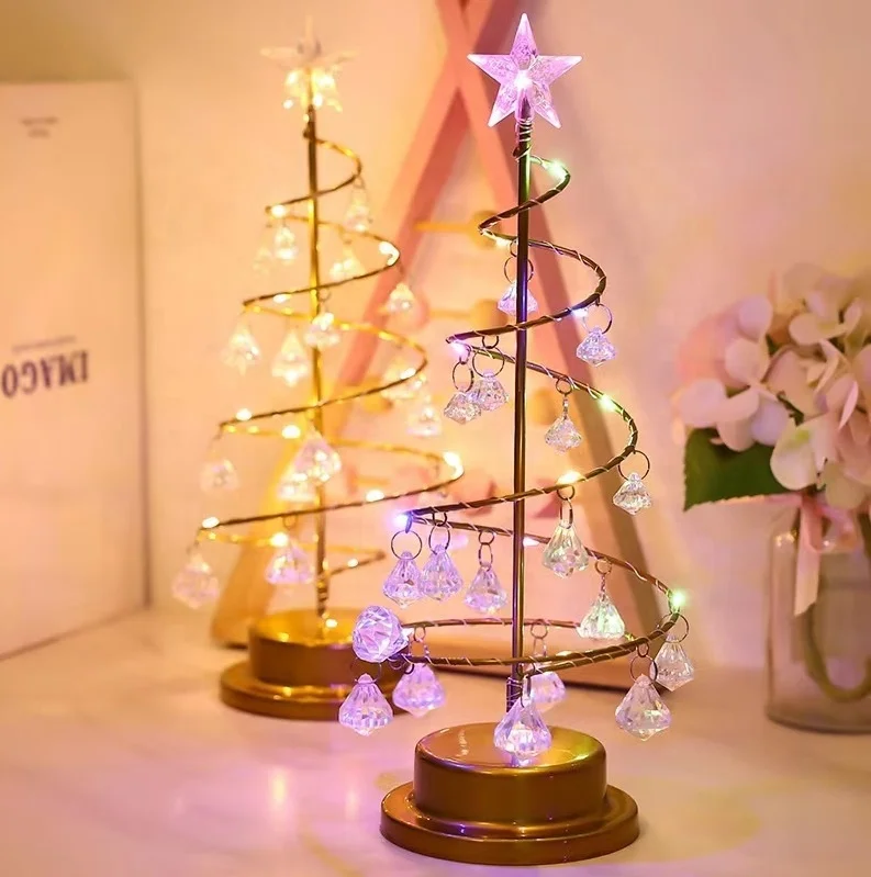 IP44 Waterproof Indoor LED Light Lamp Festive Crystal Holiday Decor New Year Birthday Christmas Decorations Luminous White