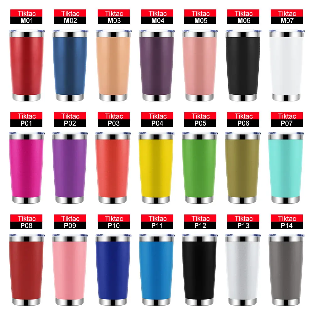 Wholesale 20oz Double Wall Stainless Steel Stemless Insulated Tumbler Cups In Bulk