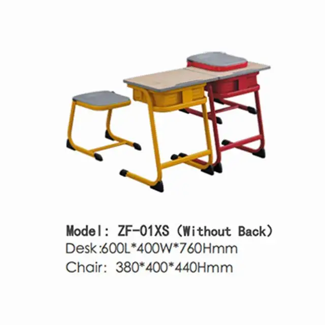 Wholesale Modern Two Seater School Desk and Chair Set Adjustable School Furniture Classroom Student Study Chair and Table Sets