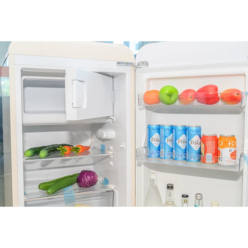 New designed retro style refrigeration small refrigerator fridges and deep freezers refrigerator 124L Cheese white