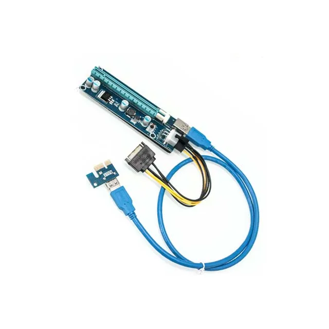 New energy-saving design VER008C PCI-e graphics card adapter card extension cable with LED light board 6PIn power supply