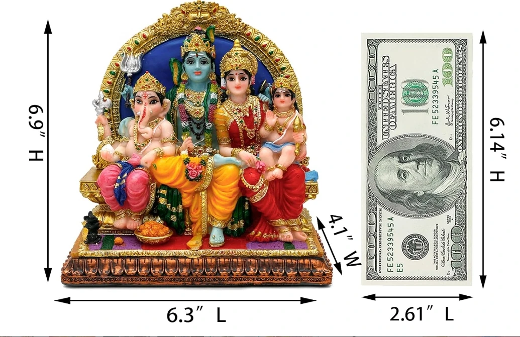 Resin Hindu god Shiva family statue Religious statue. Home decoration