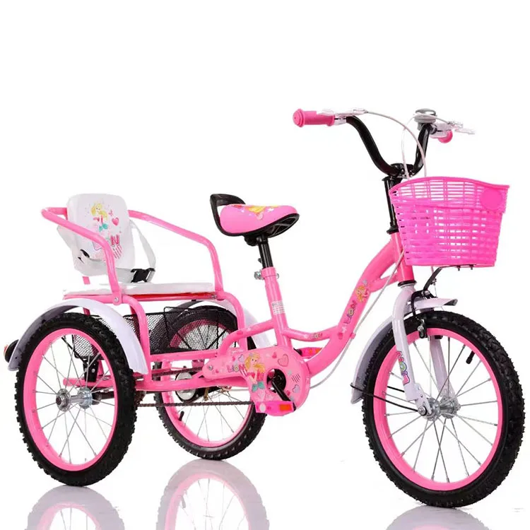 Factory cheap kids double seats children tricycle kids two seat other tricycle  for kids twins  3 wheel bike