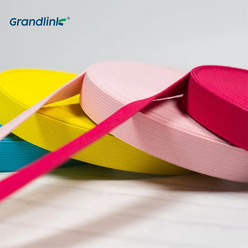 OEKO TEX 1 Inch White Polyester Cotton Webbing Knitted Elastic Band