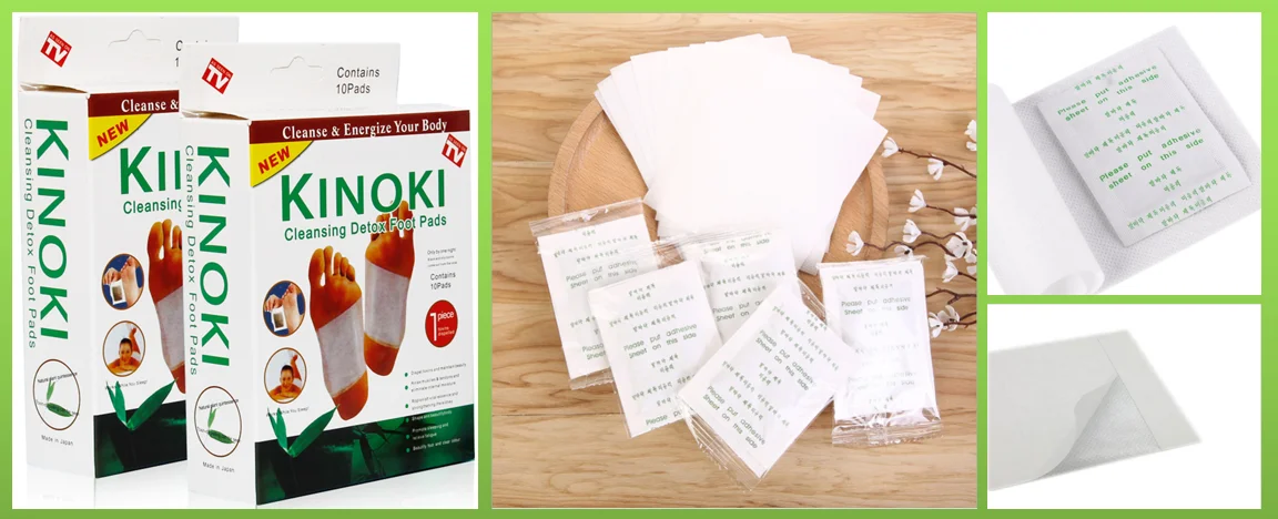 Kinoki Detox Foot Patches Pads Relieve Body Toxins Cleanse&Energize Herbal Adhesive Hot Foot Massager 10 Pads+