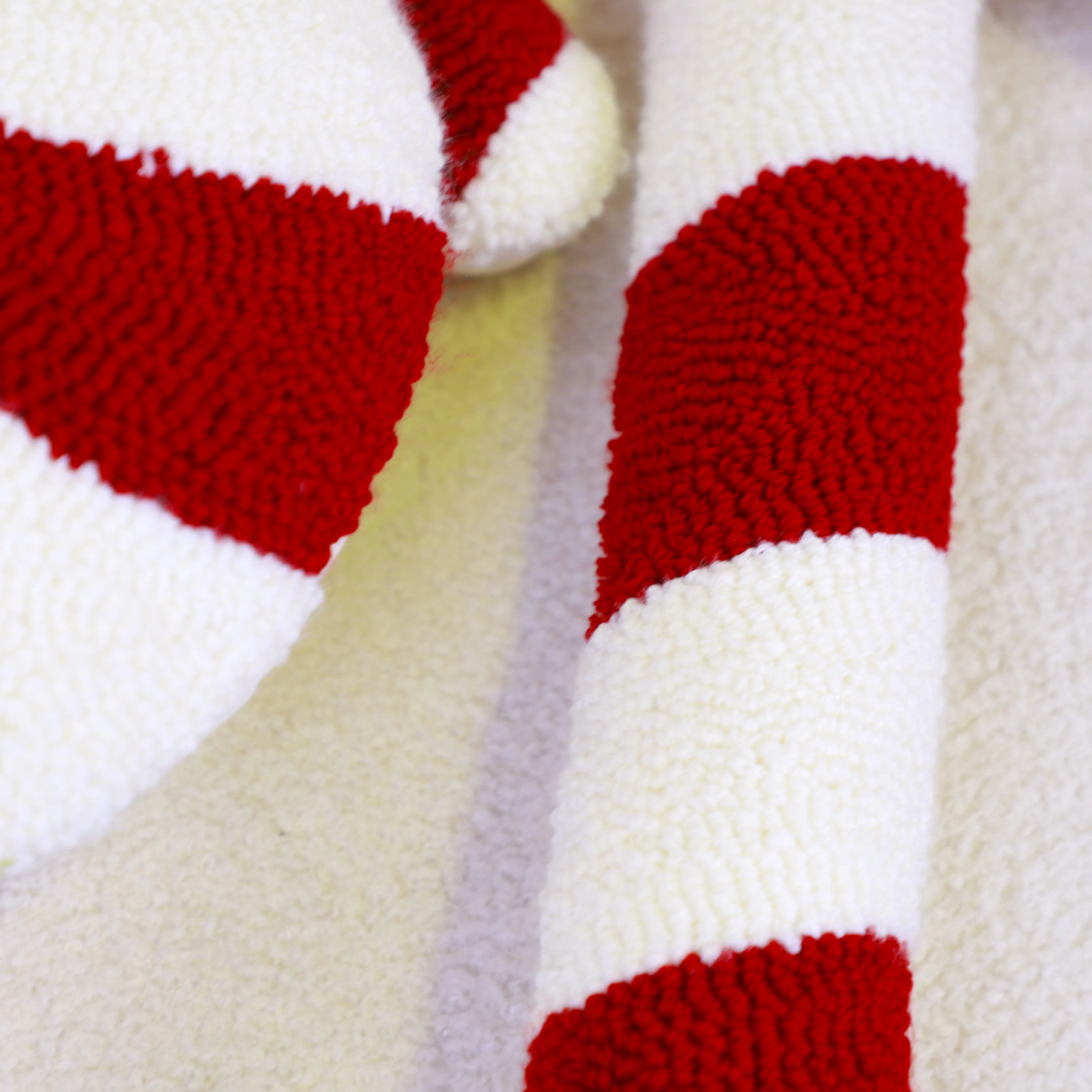 Factory Nature Red White Striped Candy Cane Santa Claus shape Tufted Embroidered Cushion Christmas Throw Pillow Decor