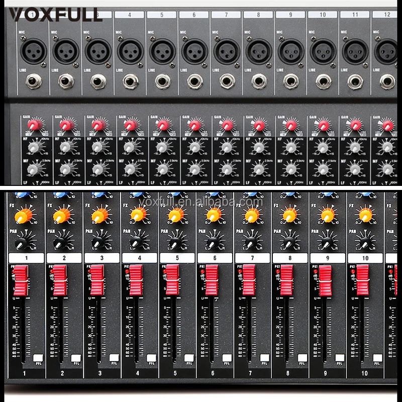 Voxfull CT12 Digital Mixing Console Professional Audio 12 Channel Mixer for public address system