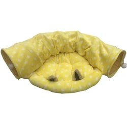 Cat Tunnel Bed with Soft Mat Cat Tunnel Toys with Peephole Fun Ball for Indoor Pet Kittens
