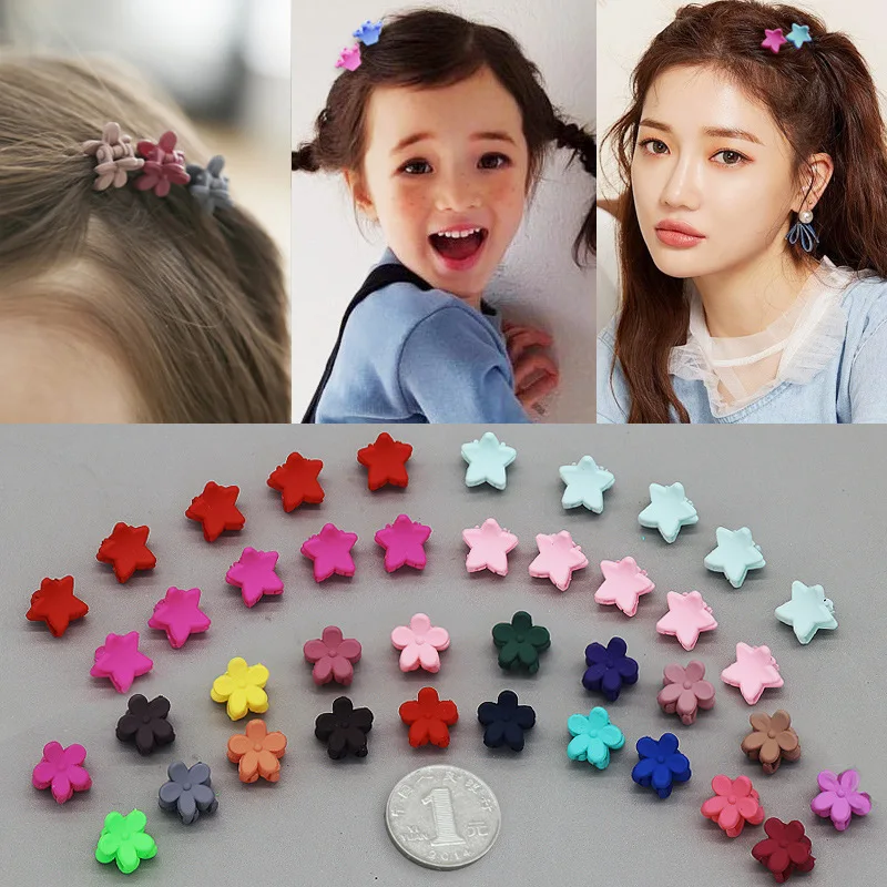 Acrylic Mini Cute Girl Candy Color Baby Children Flower Hair Claw Clips
