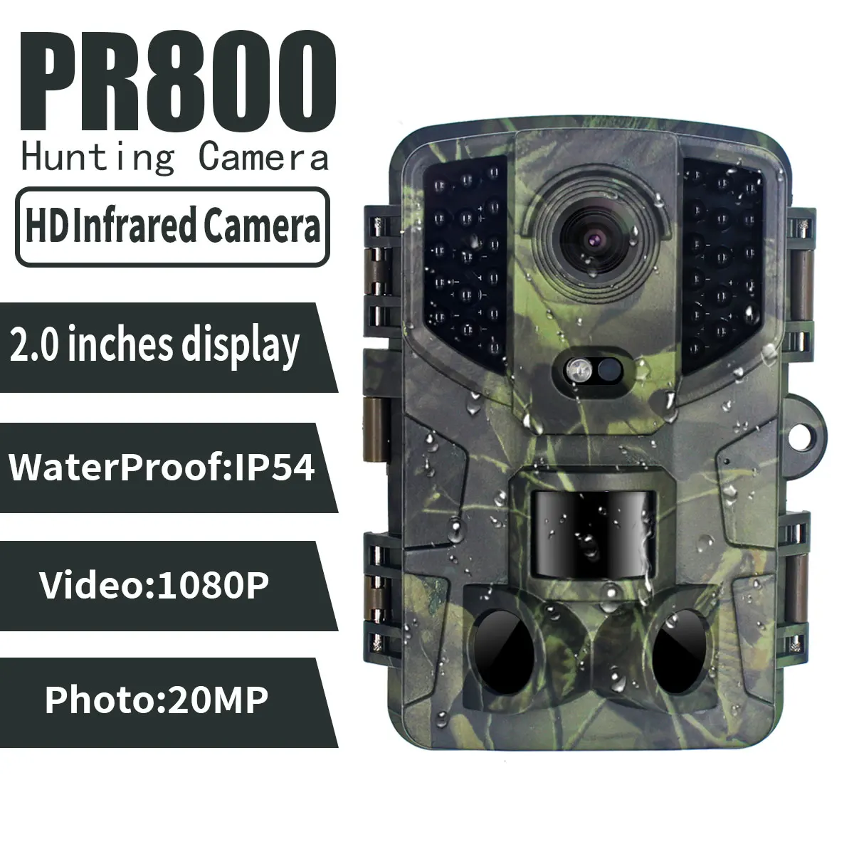 2022 infrared thermal imaging night vision outdoor hunting trail camera