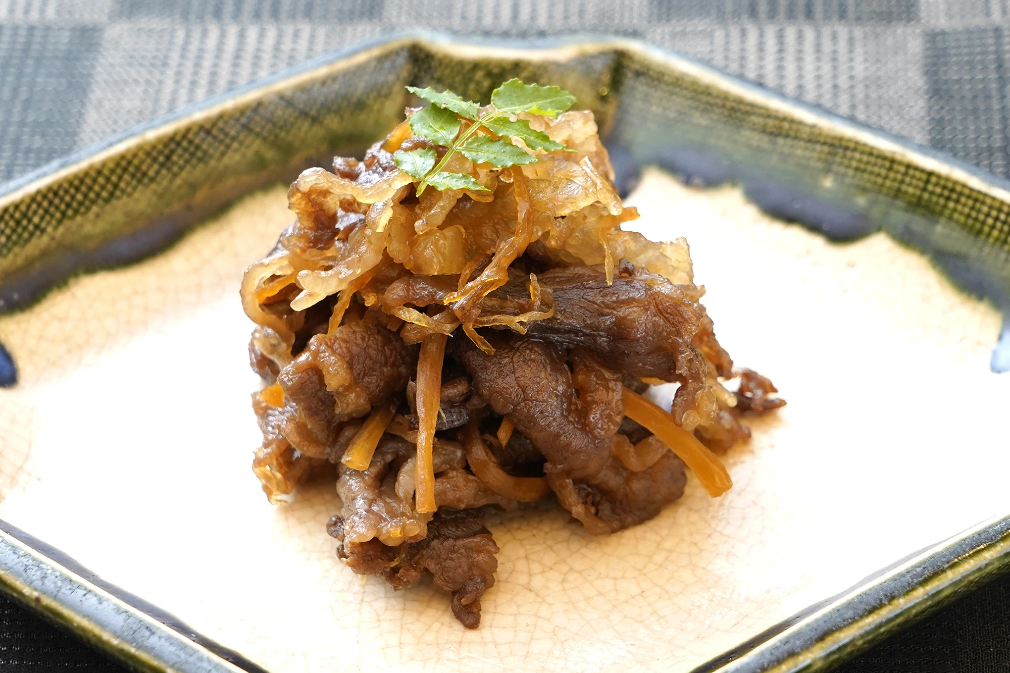 Japanese traditional meat side dish with three popular side dishes