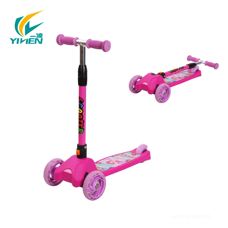 Quick Folding Three Wheel Kids Plastic Scooter Stable Child Mini Scooter